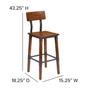 Walnut Wood Dining Barstool