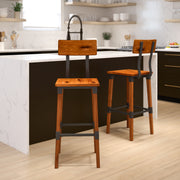 Walnut Wood Dining Barstool