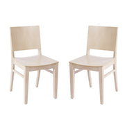 2 Commercial AntWht Wood Chair