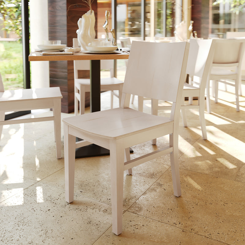 2 Commercial AntWht Wood Chair