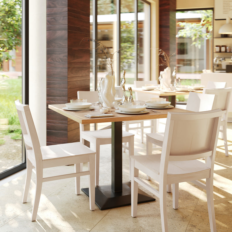 2 Commercial AntWht Wood Chair