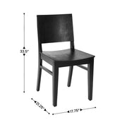 2PK Commercial Blk Wood Chair