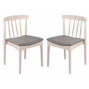 2PK WH/BGE Slat Dining Chair