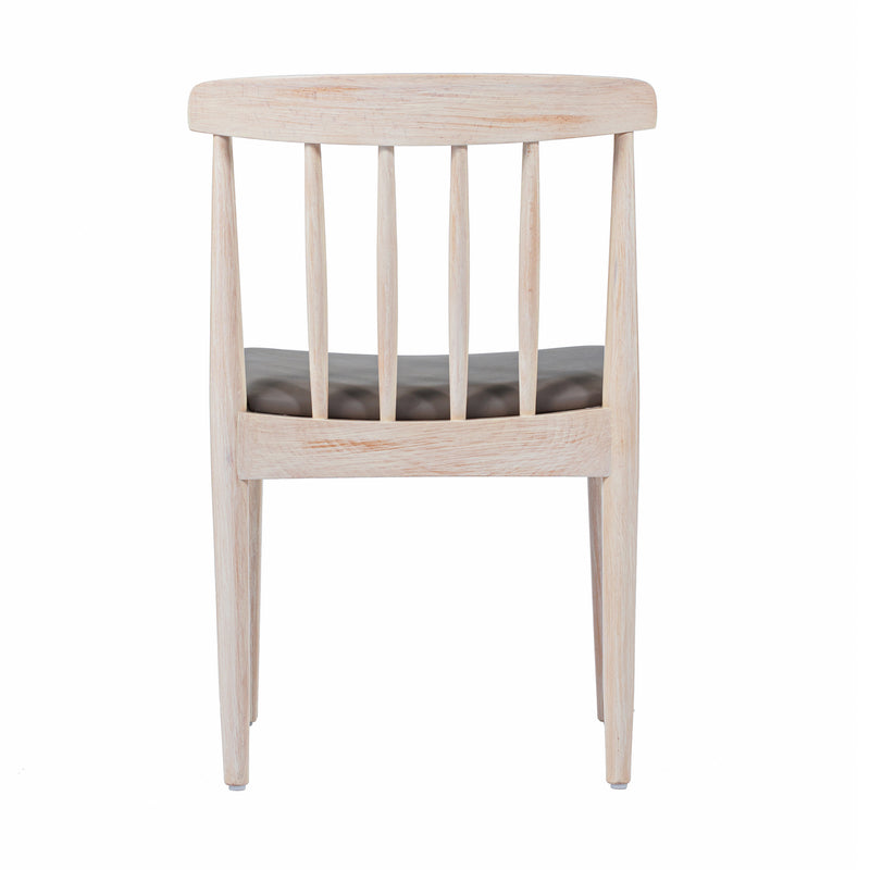 2PK WH/BGE Slat Dining Chair