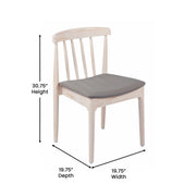 2PK WH/BGE Slat Dining Chair