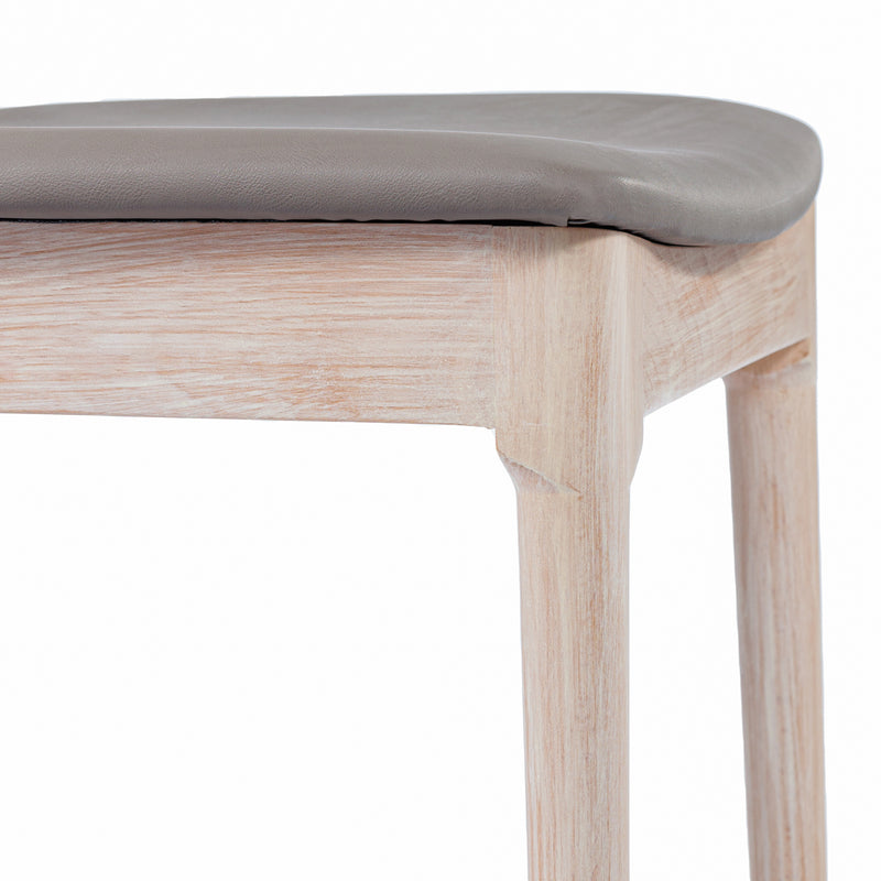 2PK WH/BGE Slat Dining Chair