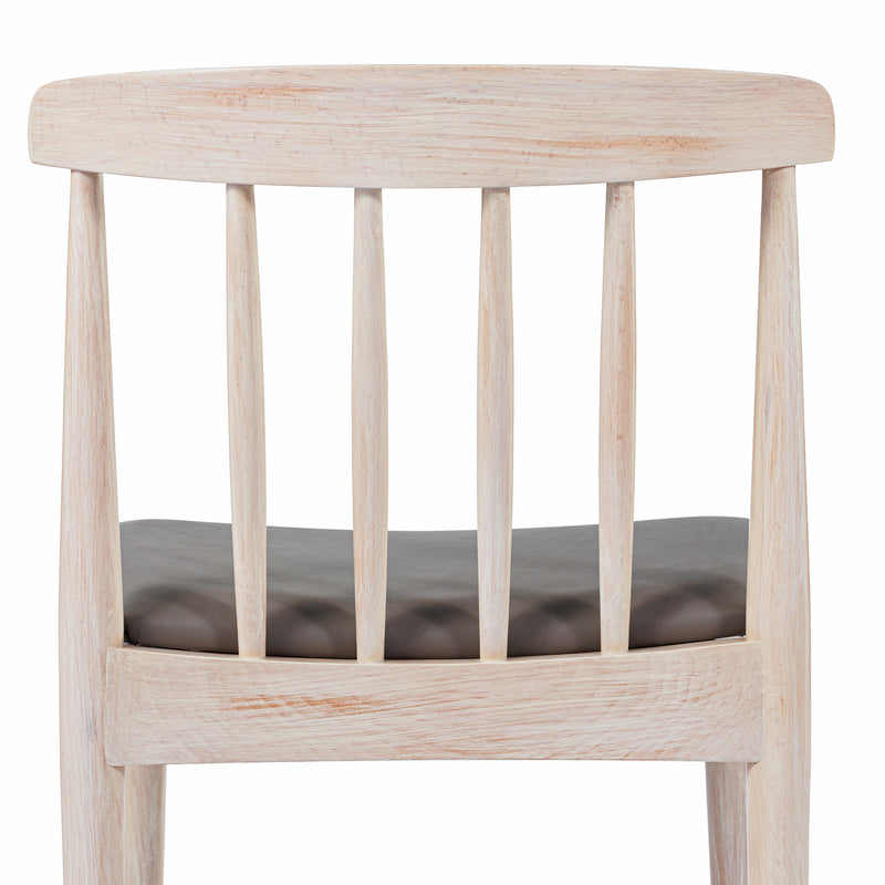 2PK WH/BGE Slat Dining Chair