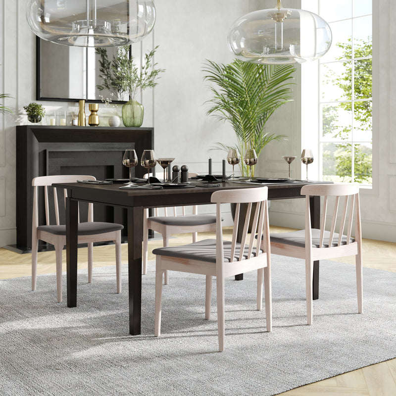 2PK WH/BGE Slat Dining Chair