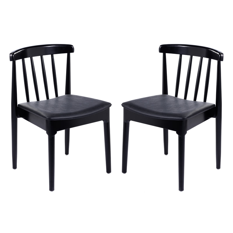 2PK BK/BK Slat Dining Chair