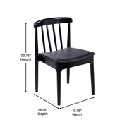 2PK BK/BK Slat Dining Chair