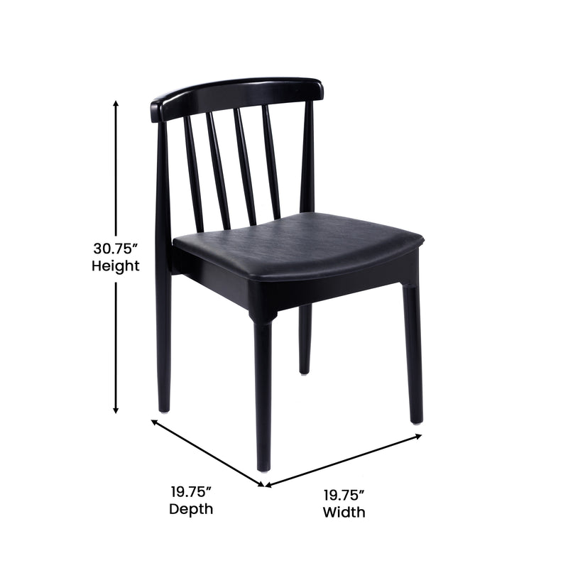 2PK BK/BK Slat Dining Chair