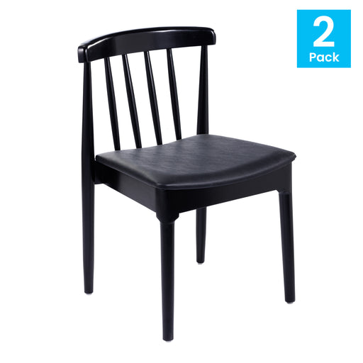 2PK BK/BK Slat Dining Chair