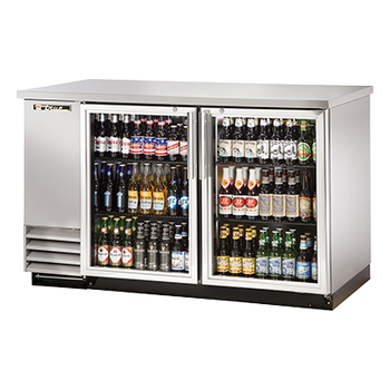 True TBB-2G-S-HC-LD 59 inch Refrigerated Back Bar Cabinet