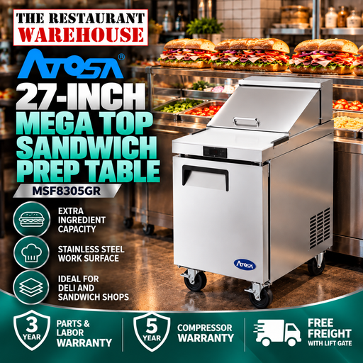 Atosa MSF8305 27-Inch Mega Top Sandwich Prep Table