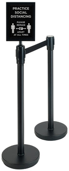 Winco CGS-SETA Black Stanchion Set