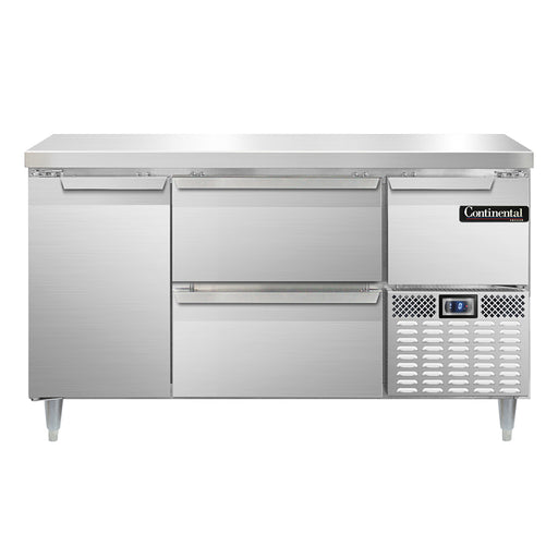 Continental Refrigerator DFA60NSS-D 60-inch Work Top Freezer Counter