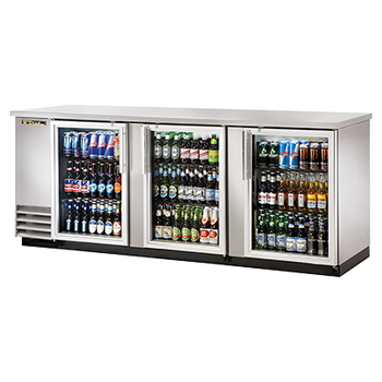 True TBB-4G-S-HC-LD 90 inch Refrigerated Back Bar Cabinet