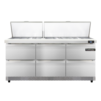 Continental Refrigerator SW72N30M-FB-D 72-inch Mega Top Sandwich Prep Table