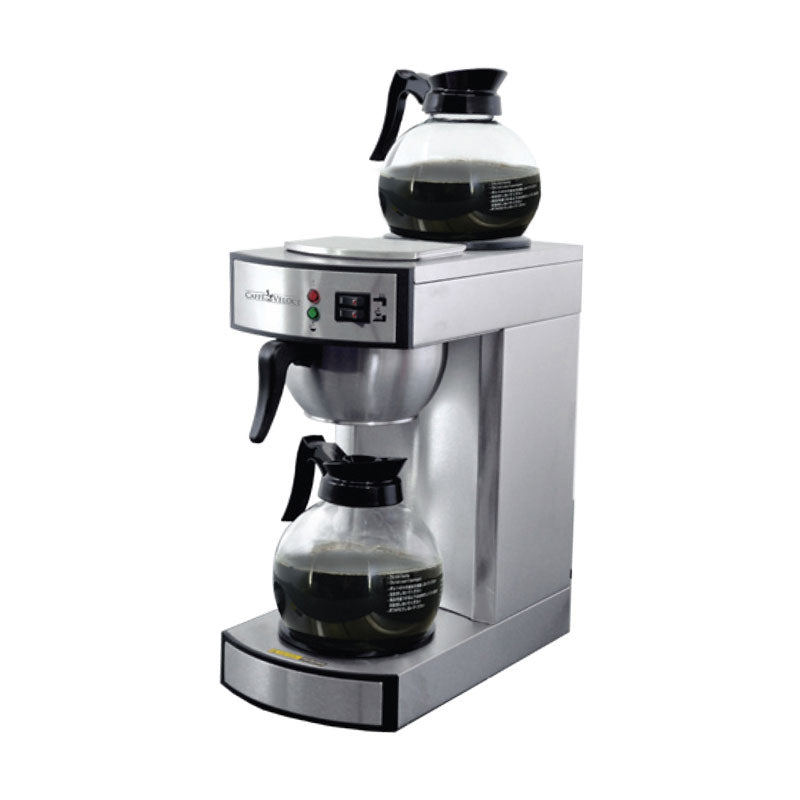 Omcan CM-CN-0002-D Stainless Steel Coffee Maker with 2 Glass Decanters