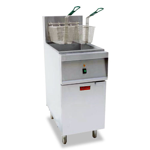 Omcan CE-CN-0040-208-1 40 lb. Fryer Electric Floor Model - 208v/60/1-ph, 59 amps