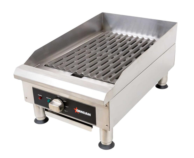 Omcan CE-CN-0350-240V 14 inch Electric Charbroiler with Griddle