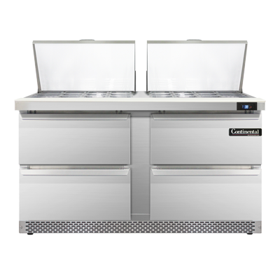 Continental Refrigerator SW60N24M-FB-D 60-inch Mega Top Sandwich Prep Table