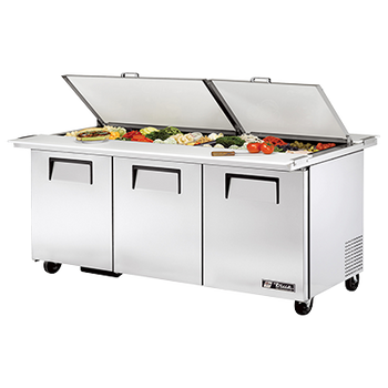 True TSSU-72-30M-B-DS-ST-HC 72 inch Mega Top Sandwich Prep Table