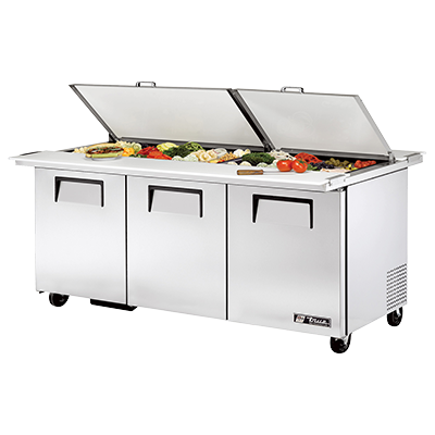 True TSSU-72-30M-B-DS-ST-HC 72 inch Mega Top Sandwich Prep Table