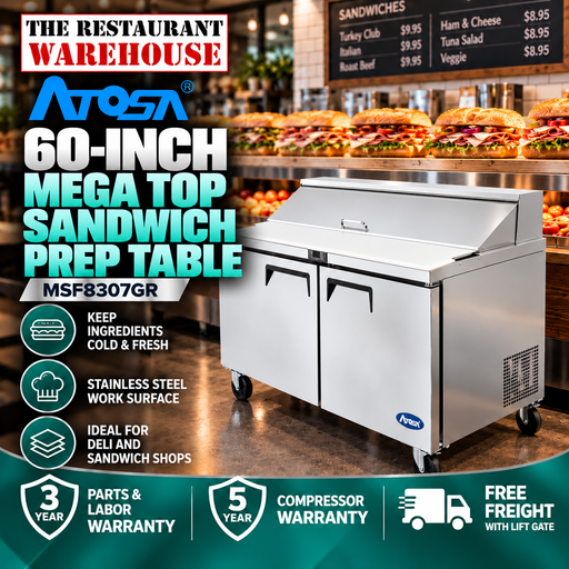 Atosa MSF8307 60-Inch Mega Top Sandwich Prep Table