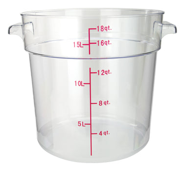 Winco PCRC-18 Round Food Storage Containers