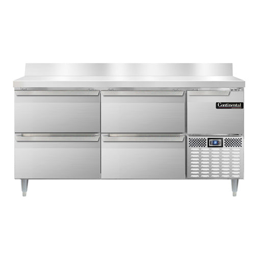 Continental Refrigerator DRA68NSSBS-D 68-inch Work Top Refrigerator