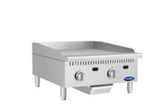 Atosa CookRite ATG-2424-C 24 inch chrome griddle, left side view