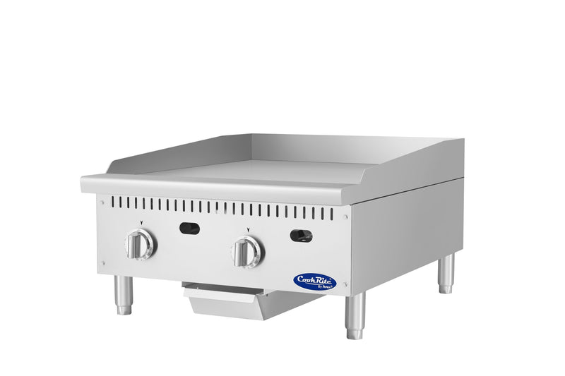 Atosa CookRite ATG-2424-S 24 inch thermostatic griddle, right side view