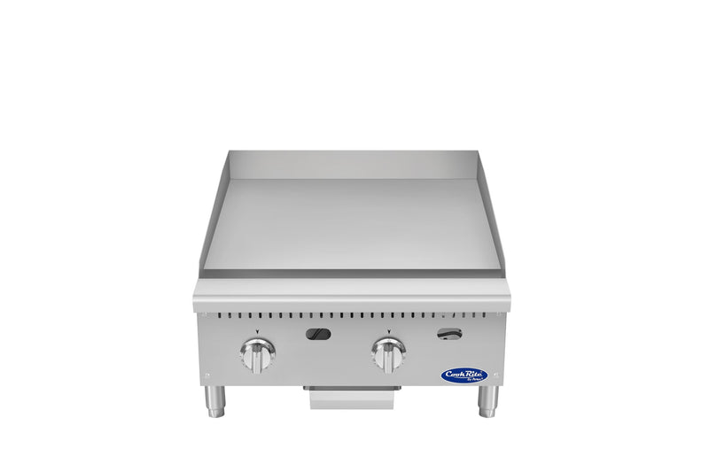 Atosa CookRite ATG-2424-C 24 inch griddle, top view of 1 inch chrome plated plate