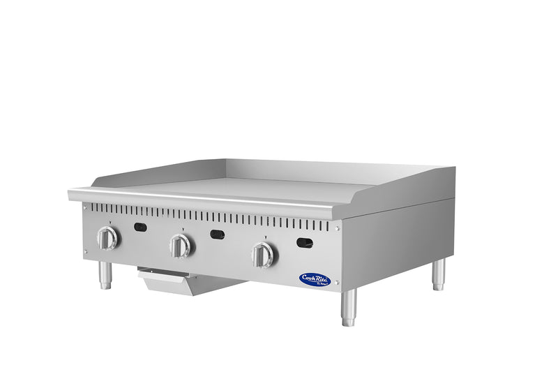 Atosa CookRite ATG-3624-S 36 inch thermostatic griddle, right side view