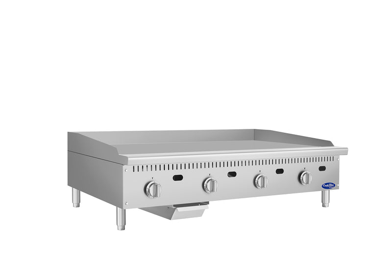 Atosa CookRite ATG-4824-C 48 inch chrome griddle, left side view