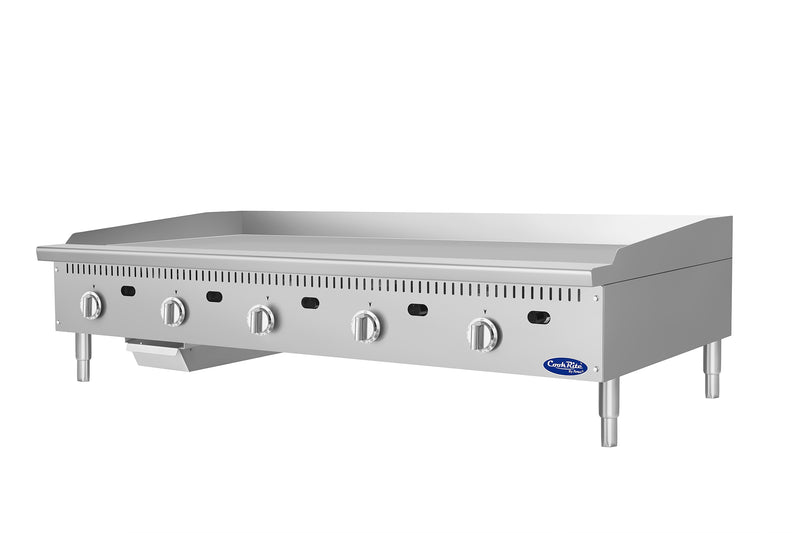 Atosa CookRite ATG-6024-C 60 inch chrome griddle, right side view
