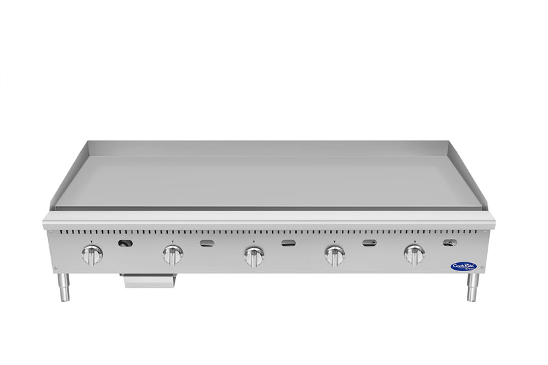 Atosa CookRite ATG-6024-C 60 inch griddle, top view of 1 inch chrome plated plate