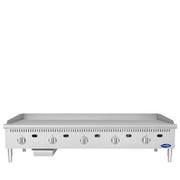 Atosa CookRite ATG-6024-C 60 inch thermostatic chrome plated gas griddle with five independent controls