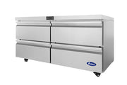 Atosa AU60D4 60 inch Undercounter Refrigerator with Drawers