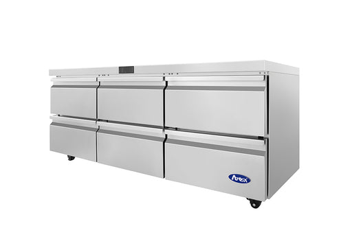 Atosa AUR72D6 72 inch Undercounter Refrigerator with Drawers