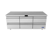Atosa AUR72D6 72 inch Undercounter Refrigerator with Drawers