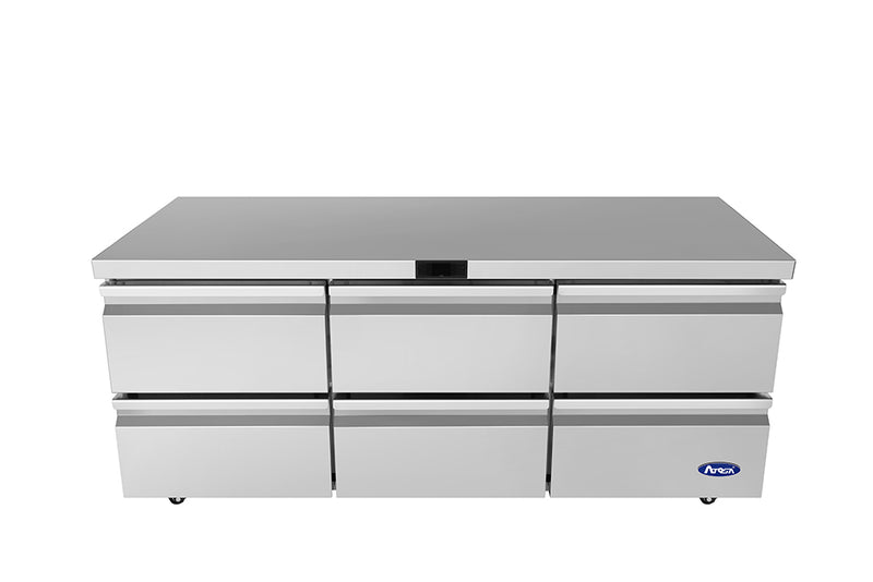 Atosa AUR72D6 72 inch Undercounter Refrigerator with Drawers