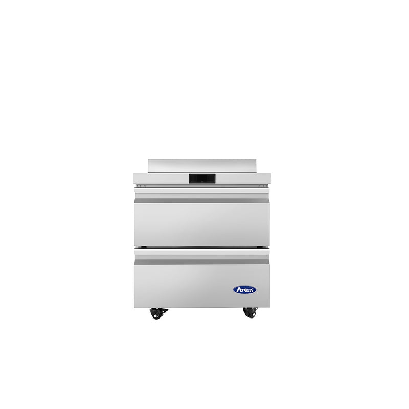 Atosa AWF27D2 27-1/2" Worktop Freezer with Backsplash, 2 Drawers