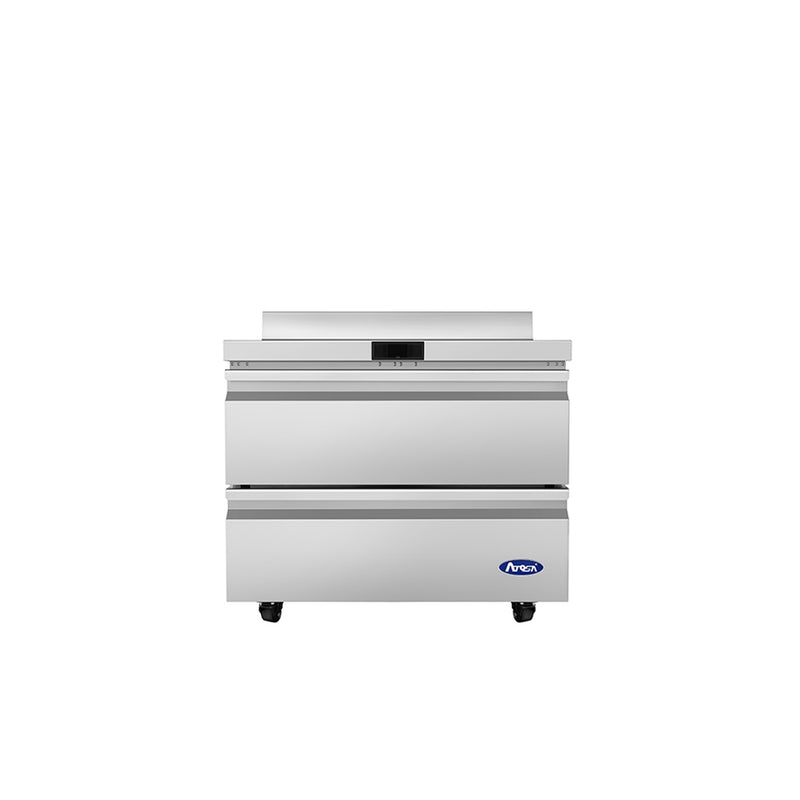 Atosa AWF36D2 36-3/8" Worktop Freezer with Backsplash, 2 Drawers