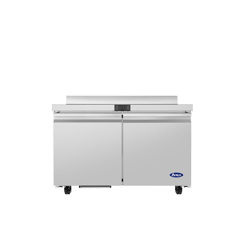 Atosa AWF48SD 48-1/4" Worktop Freezer with Backsplash, 2 Solid Doors, 12.22 Cu Ft