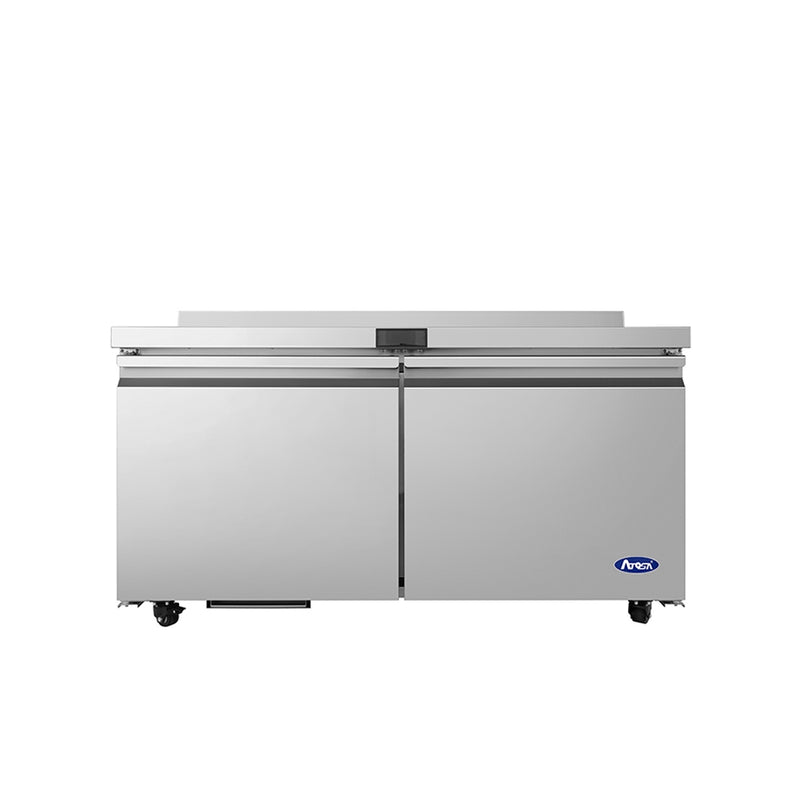 Atosa AWF60SD 60-1/4" Worktop Freezer with Backsplash, 2 Solid Doors, 15.5 Cu Ft