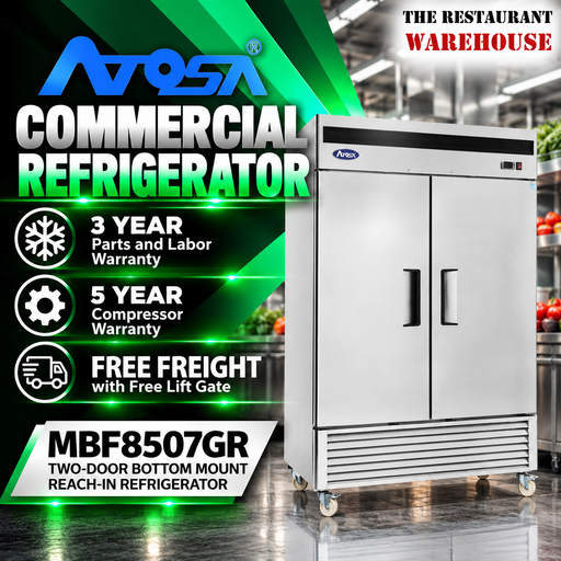 Atosa USA MBF8507 54-Inch Two Door Upright Refrigerator - Energy Star Rated