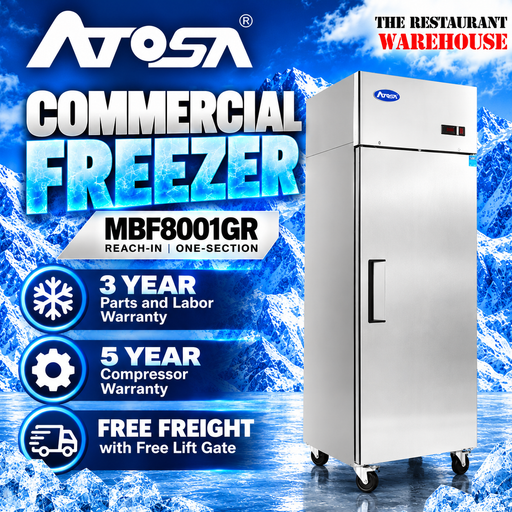 Atosa USA MBF8001 29-Inch One Door Upright Freezer - Energy Star Rated