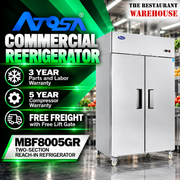 Atosa USA MBF8005 52-Inch Two Door Upright Refrigerator - Energy Star Rated